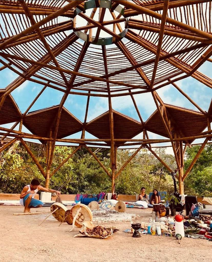 The Heart Chakra Bamboo Structure, built for the Vision Quest in Nicaragua